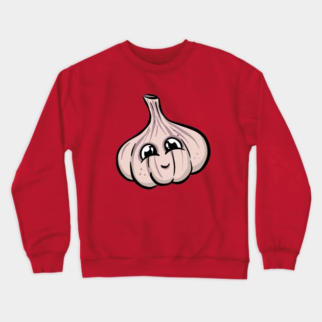 cheeky garlic bulb cartoon chaacter garden tips toons Crewneck Sweatshirt by Garden Tips Toons